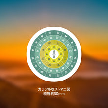 画像をギャラリービューアに読み込む, おしゃれお守り風ステッカー〜ヲシテ文字のフトマニ図
